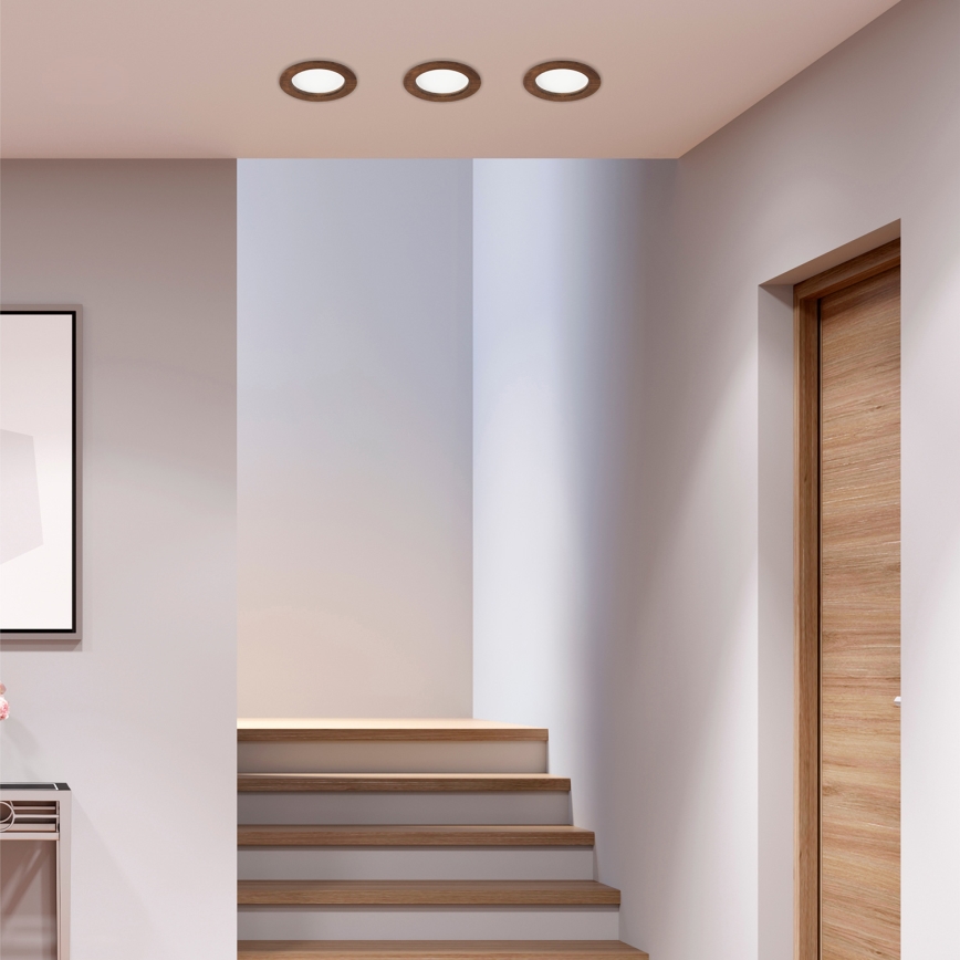 LED Podhľadové svietidlo WOODY SPOT LED/12,5W/230V 3000K čerešňa ø 16 cm