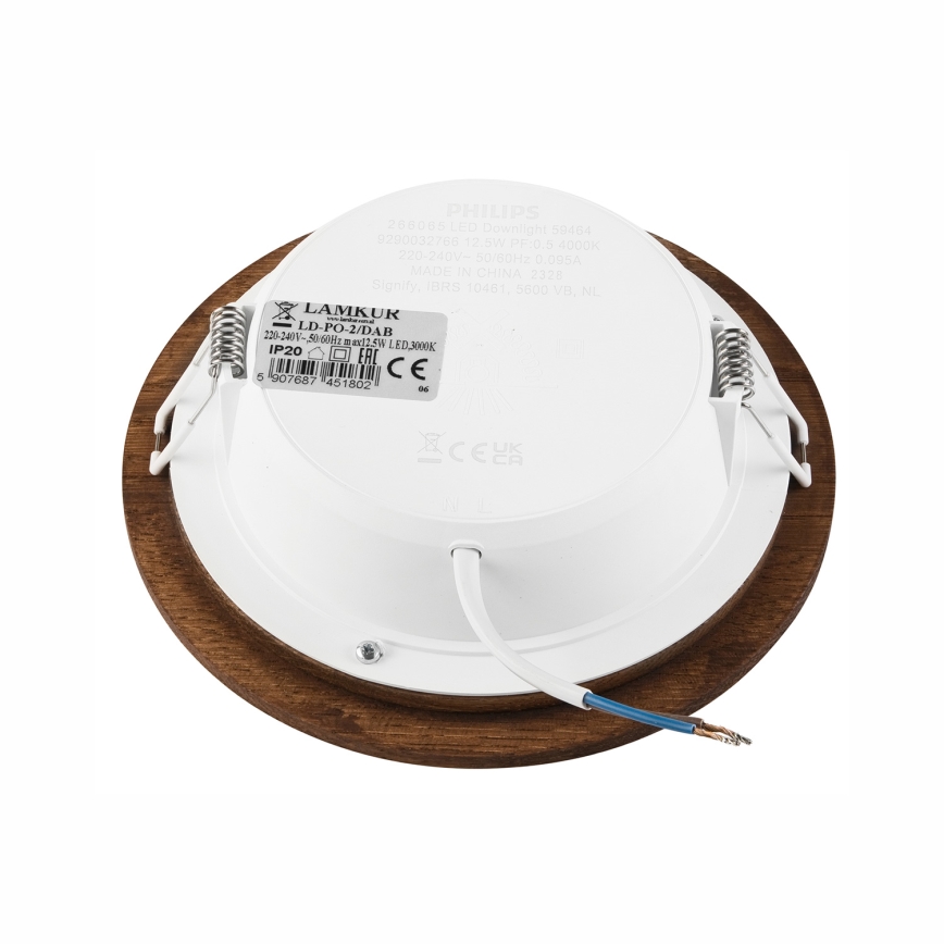 LED Podhľadové svietidlo WOODY SPOT LED/12,5W/230V 3000K čerešňa ø 16 cm