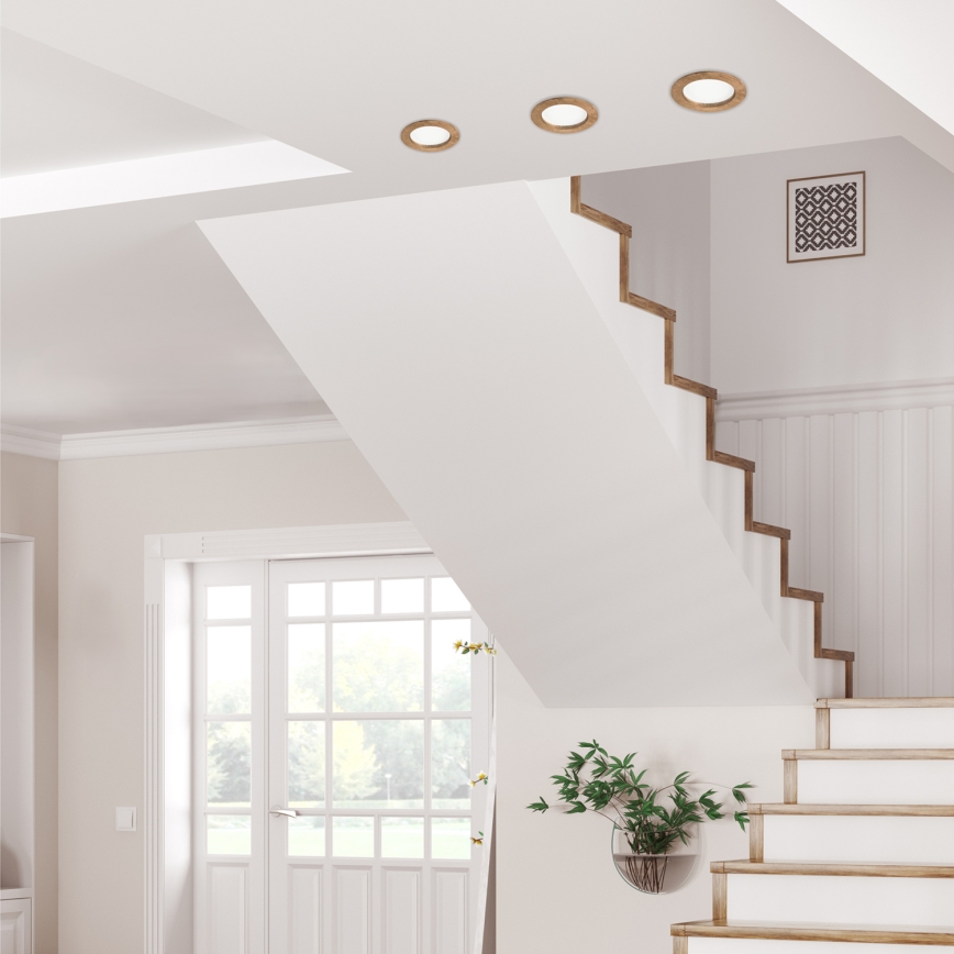 LED Zapustené svietidlo WOODY SPOT LED/12,5W/230V 3000K orech ? 16 cm