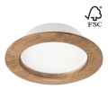 LED Podhľadové svietidlo WOODY SPOT LED/12,5W/230V 4000K orech ø 16 cm