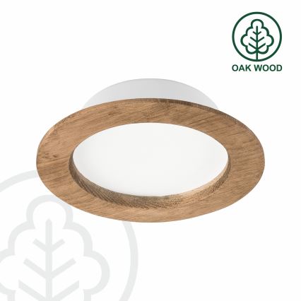 LED Podhľadové svietidlo WOODY SPOT LED/12,5W/230V 4000K orech ø 16 cm