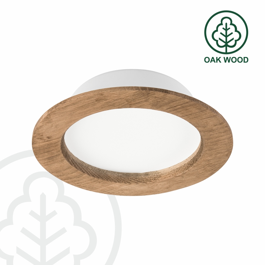 LED Podhľadové svietidlo WOODY SPOT LED/12,5W/230V 4000K orech ø 16 cm