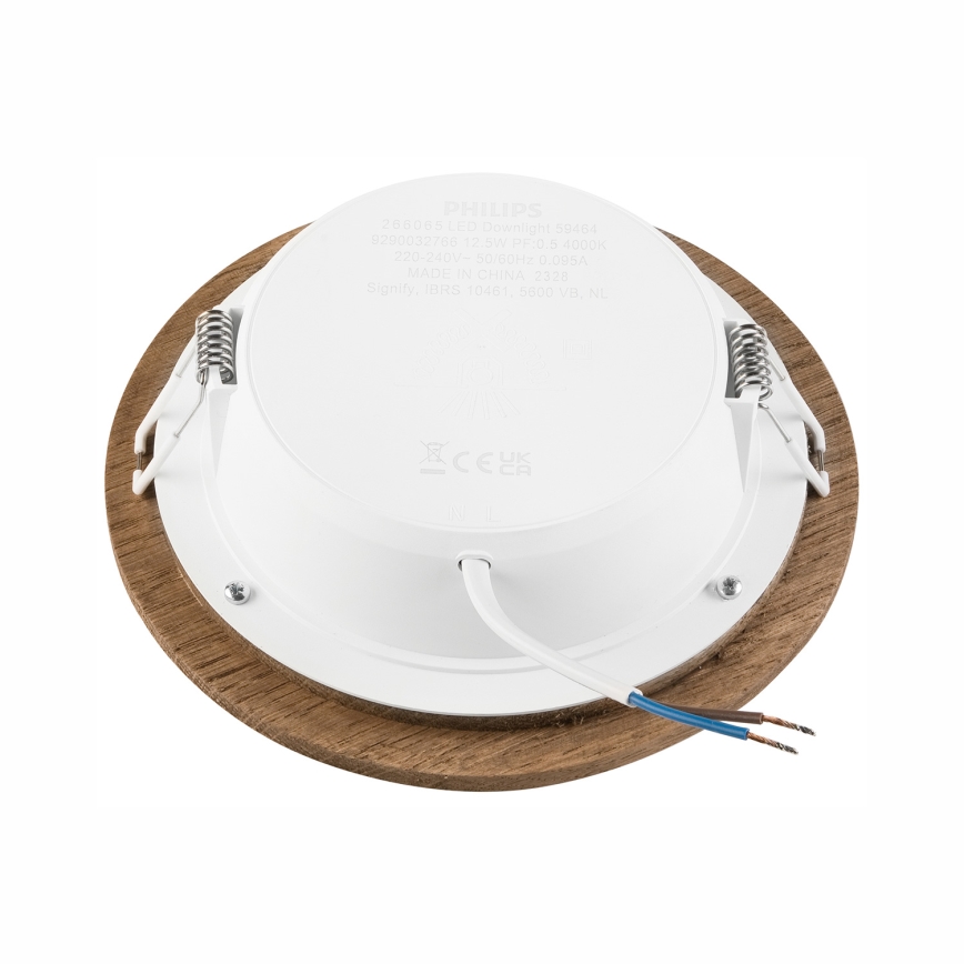 LED Podhľadové svietidlo WOODY SPOT LED/12,5W/230V 4000K orech ø 16 cm