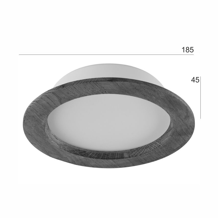 LED Podhľadové svietidlo WOODY SPOT LED/16,5W/230V 4000K dub ø 18,5 cm