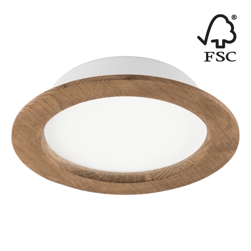 LED Podhľadové svietidlo WOODY SPOT LED/16,5W/230V 4000K orech ø 18,5 cm