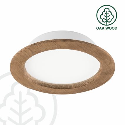 LED Podhľadové svietidlo WOODY SPOT LED/16,5W/230V 4000K orech ø 18,5 cm