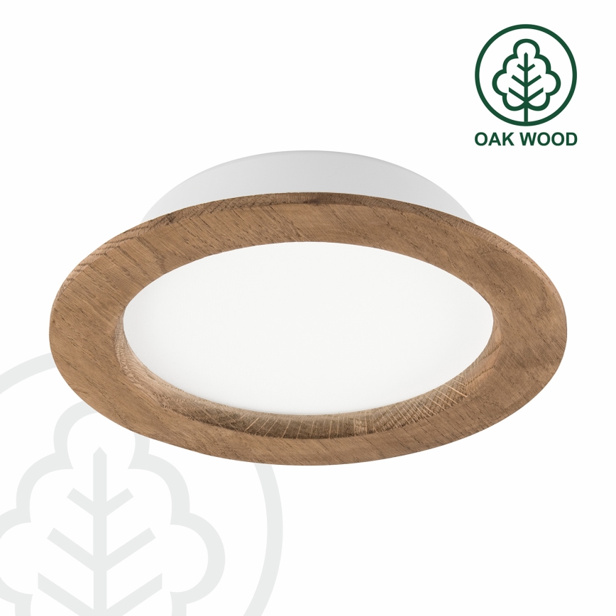 LED Podhľadové svietidlo WOODY SPOT LED/16,5W/230V 4000K orech ø 18,5 cm