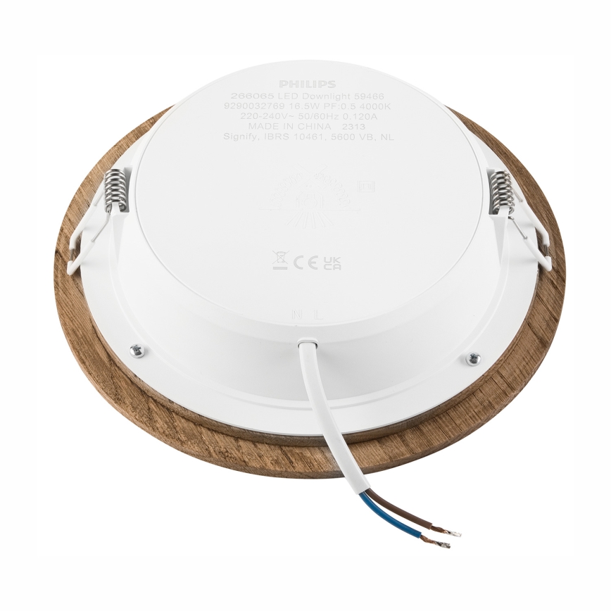 LED Podhľadové svietidlo WOODY SPOT LED/16,5W/230V 4000K orech ø 18,5 cm