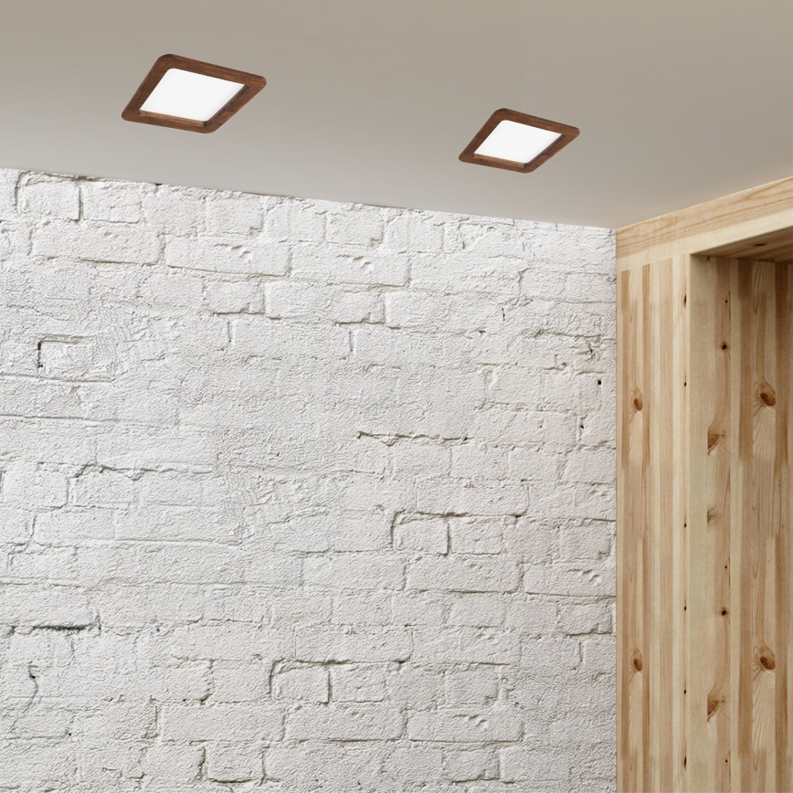 LED Podhľadové svietidlo WOODY SPOT LED/17W/230V 3000K čerešňa 18,5x18,5 cm