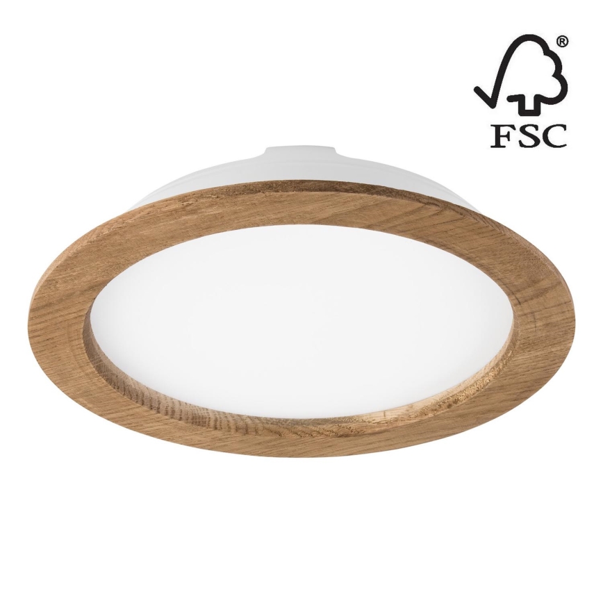 LED Podhľadové svietidlo WOODY SPOT LED/23,5W/230V 4000K orech ø 23,5 cm
