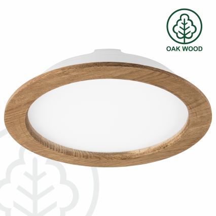 LED Podhľadové svietidlo WOODY SPOT LED/23,5W/230V 4000K orech ø 23,5 cm