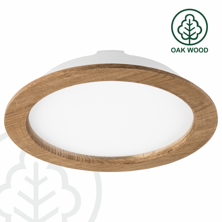 LED Podhľadové svietidlo WOODY SPOT LED/23,5W/230V 4000K orech ø 23,5 cm