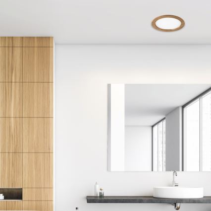 LED Podhľadové svietidlo WOODY SPOT LED/23,5W/230V 4000K orech ø 23,5 cm