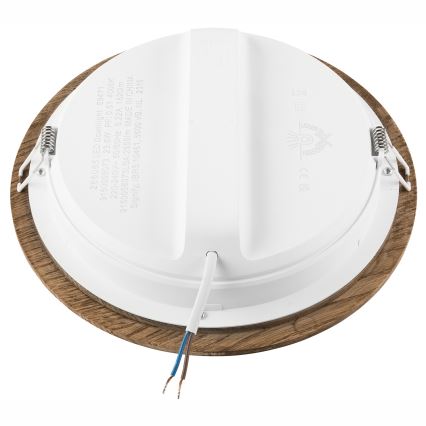 LED Podhľadové svietidlo WOODY SPOT LED/23,5W/230V 4000K orech ø 23,5 cm