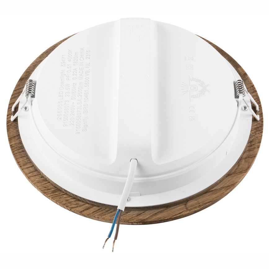 LED Podhľadové svietidlo WOODY SPOT LED/23,5W/230V 4000K orech ø 23,5 cm
