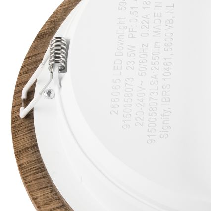 LED Podhľadové svietidlo WOODY SPOT LED/23,5W/230V 4000K orech ø 23,5 cm