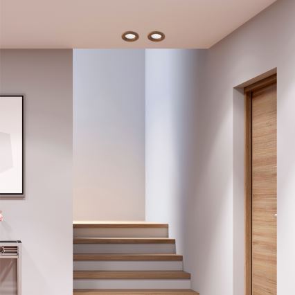 LED Podhľadové svietidlo WOODY SPOT LED/5,5W/230V 4000K čerešňa ø 10 cm