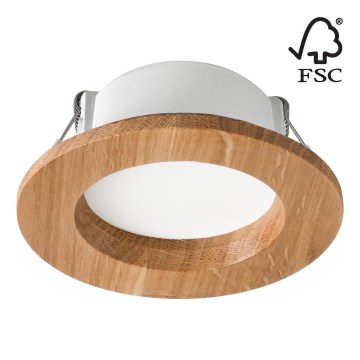 LED Podhľadové svietidlo WOODY SPOT LED/5,5W/230V 4000K dub ø 10 cm
