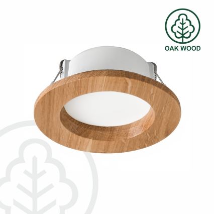 LED Podhľadové svietidlo WOODY SPOT LED/5,5W/230V 4000K dub ø 10 cm
