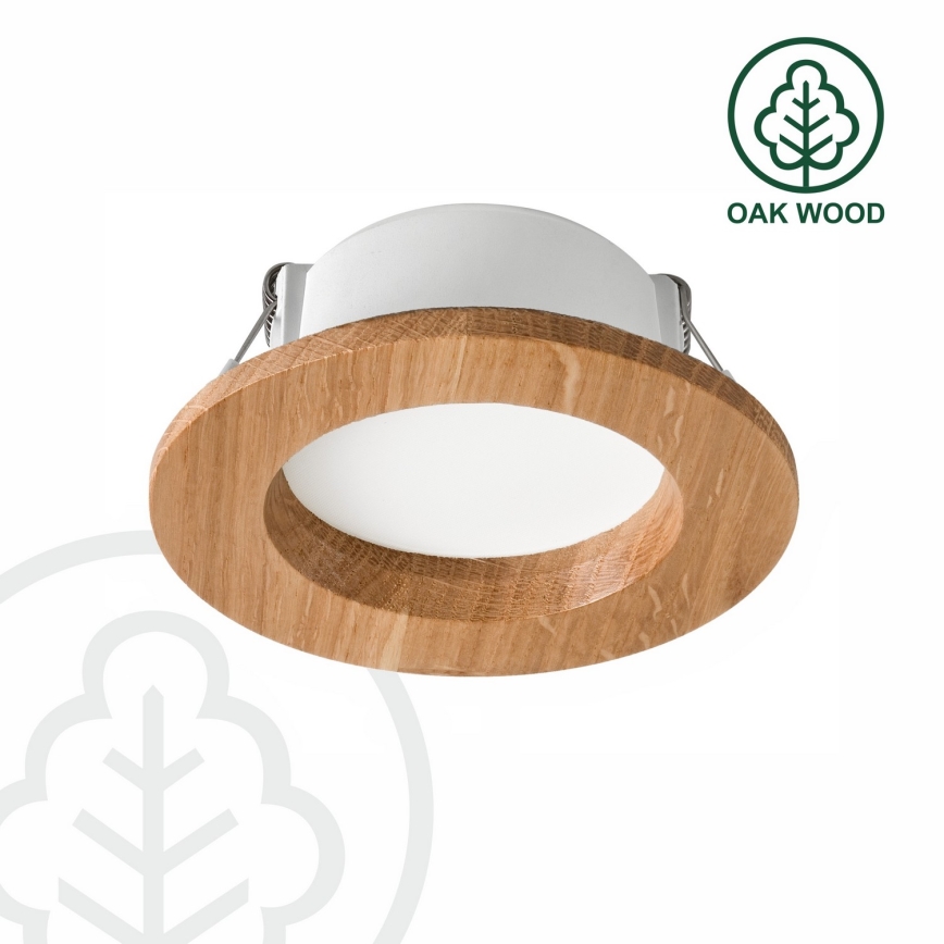 LED Podhľadové svietidlo WOODY SPOT LED/5,5W/230V 4000K dub ø 10 cm
