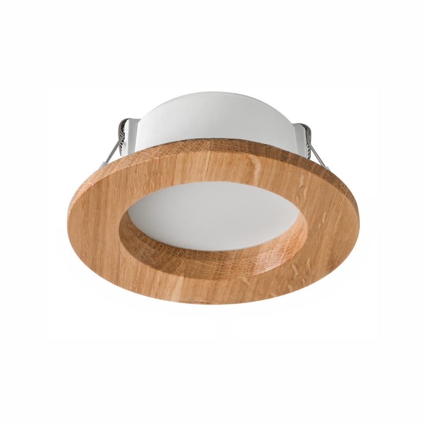 LED Podhľadové svietidlo WOODY SPOT LED/5,5W/230V 4000K dub ø 10 cm