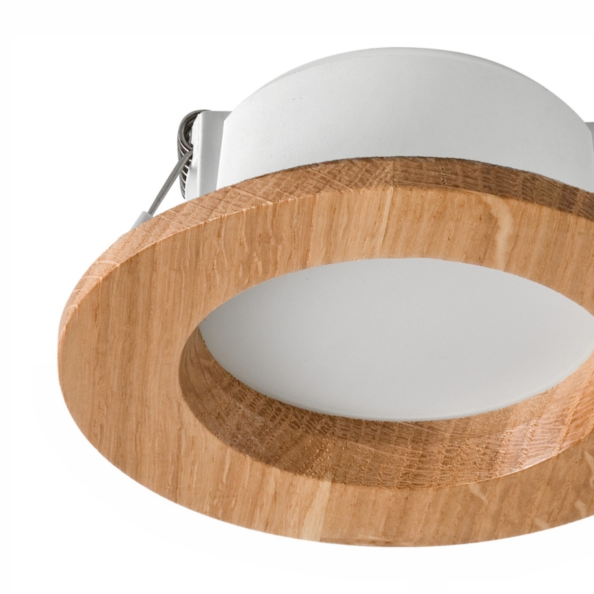 LED Podhľadové svietidlo WOODY SPOT LED/5,5W/230V 4000K dub ø 10 cm