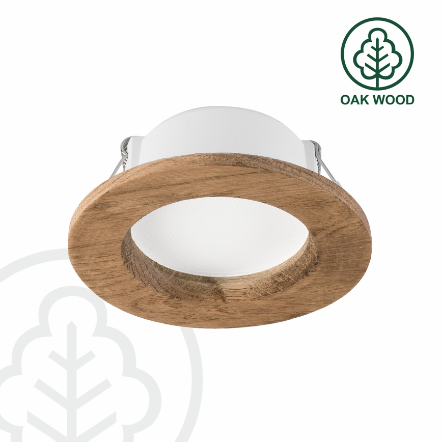 LED Zapustené stropné svietidlo WOODY SPOT LED/5,5W/230V 4000K orech ? 10 cm