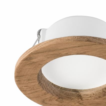 LED Zapustené stropné svietidlo WOODY SPOT LED/5,5W/230V 4000K orech ? 10 cm