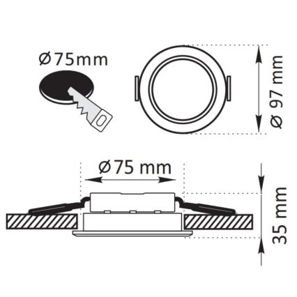 LED Podhľadové svietidlo ZOE LED/4,8W/230V strieborná