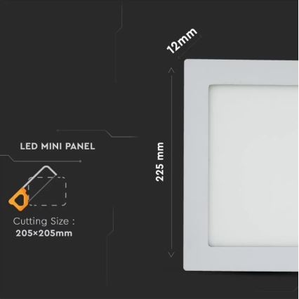 LED Podhľadový panel LED/18W/230V 3000K čtvercový