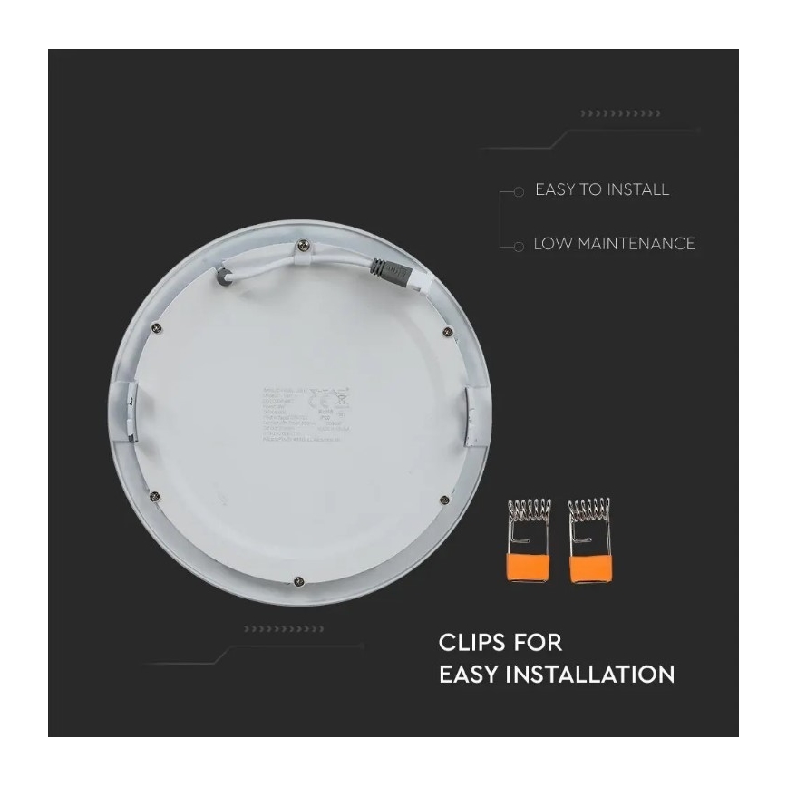 LED Podhľadový panel LED/18W/230V 3000K okrúhly