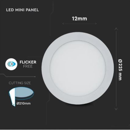 LED Podhľadový panel LED/18W/230V 3000K okrúhly