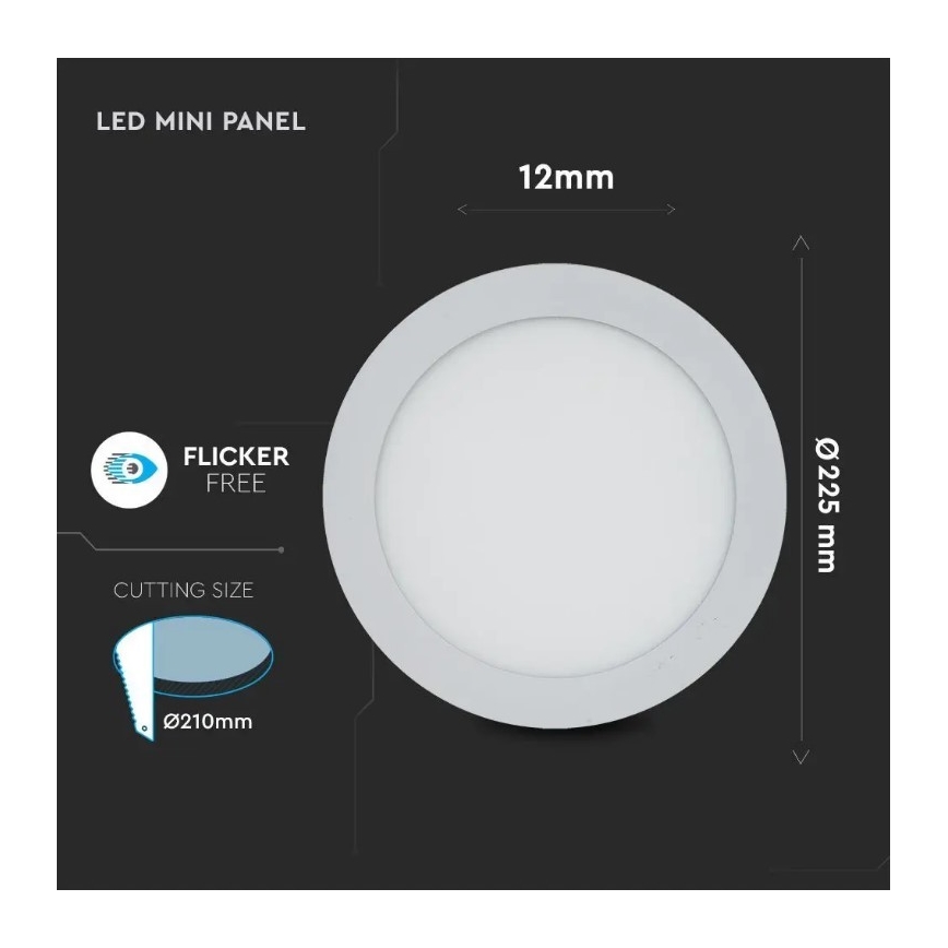 LED Podhľadový panel LED/18W/230V 3000K okrúhly