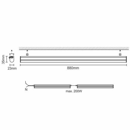LED Podlinkové svietidlo LED/12W/230V 4000K