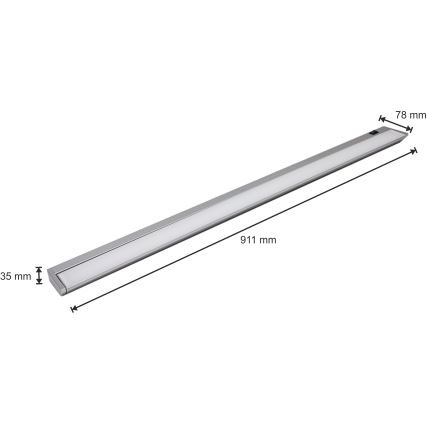 LED Podlinkové svietidlo LED/15W/230V strieborná