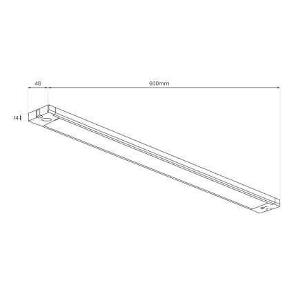 LED Podlinkové svietidlo LED/18W/230V 2700/3000/4000/5000/5700K 60 cm čierna