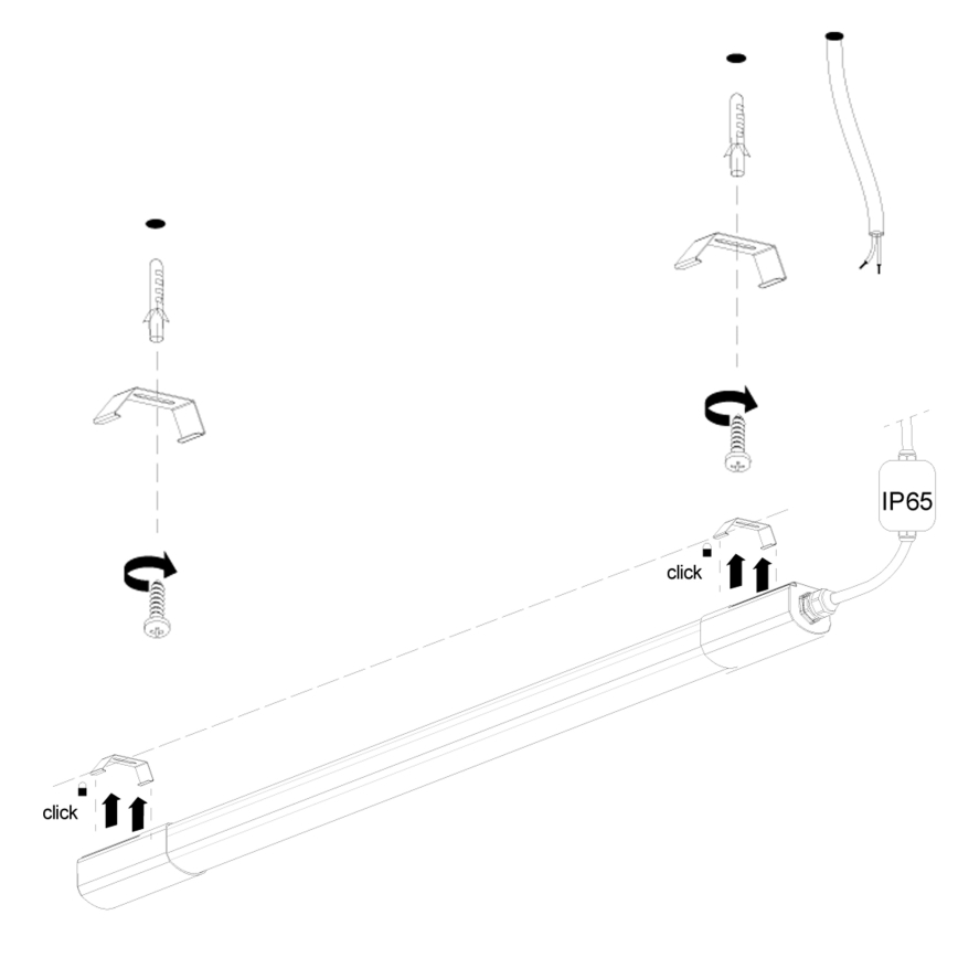 LED Podlinkové svietidlo LED/36W/230V 4000K 120 cm čierna