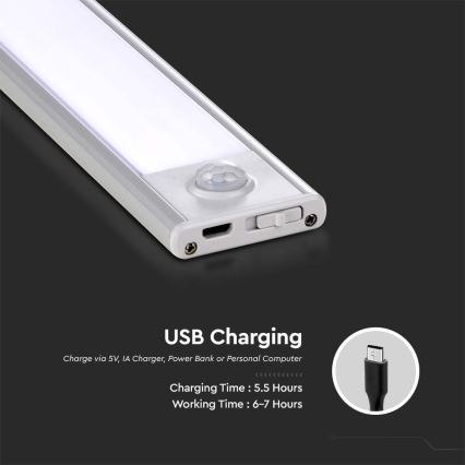 LED Podlinkové svietidlo so senzorom LED/2W/5V 4000K 2200 mAh