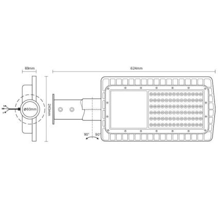 LED Pouličná lampa LED/100W/230V 5000K IP65