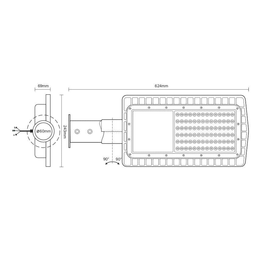 LED Pouličná lampa LED/100W/230V 5000K IP65