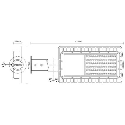 LED Pouličná lampa LED/30W/230V 2700K IP65