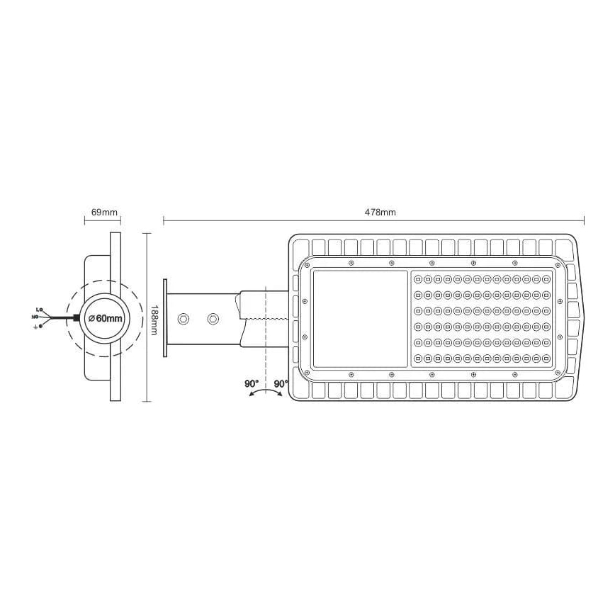 LED Pouličná lampa LED/30W/230V 2700K IP65