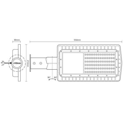 LED Pouličná lampa LED/60W/230V 5000K IP65