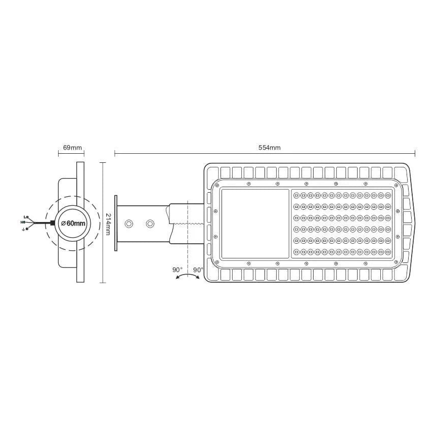LED Pouličná lampa LED/60W/230V 5000K IP65