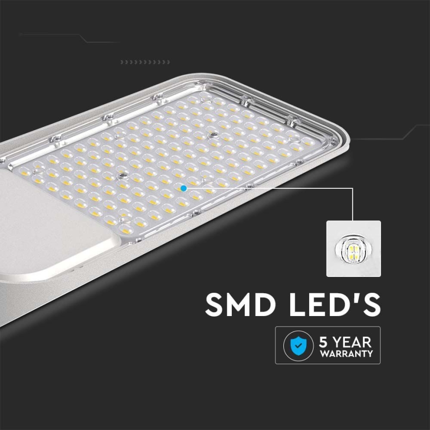 LED Pouličná lampa SAMSUNG CHIP LED/30W/230V 6500K IP65 šedá