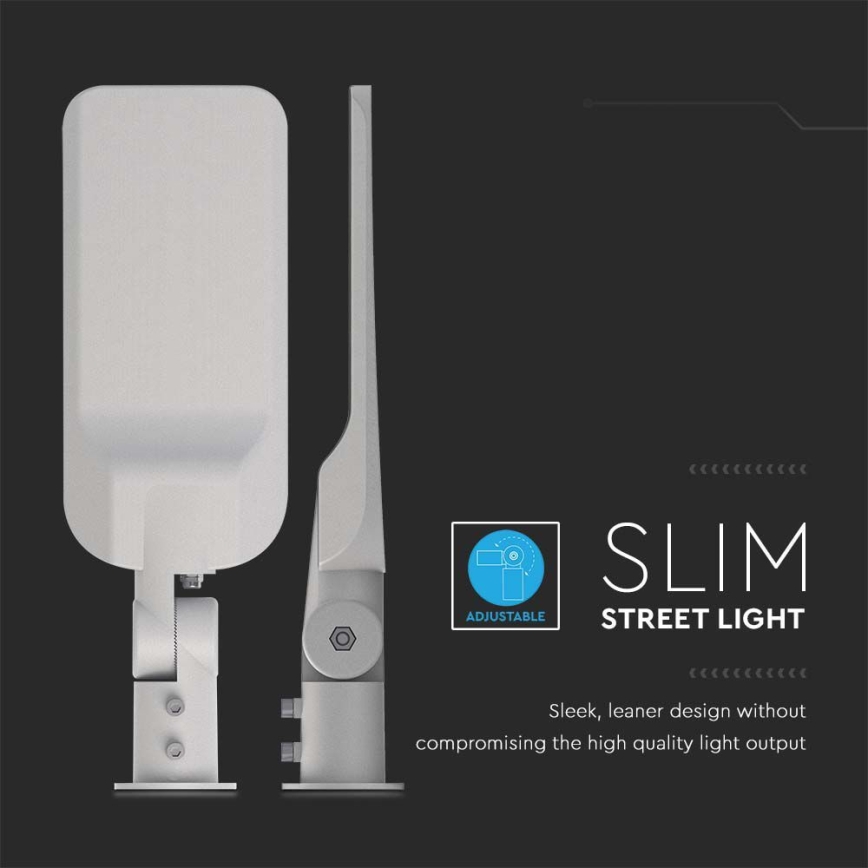 LED Pouličná lampa SAMSUNG CHIP LED/30W/230V 6500K IP65 šedá