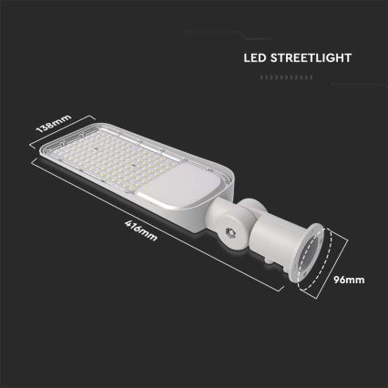LED Pouličná lampa SAMSUNG CHIP LED/30W/230V 6500K IP65 šedá