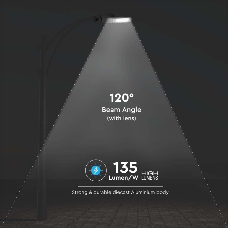 LED Pouličná lampa SAMSUNG CHIP LED/50W/230V 6500K šedá