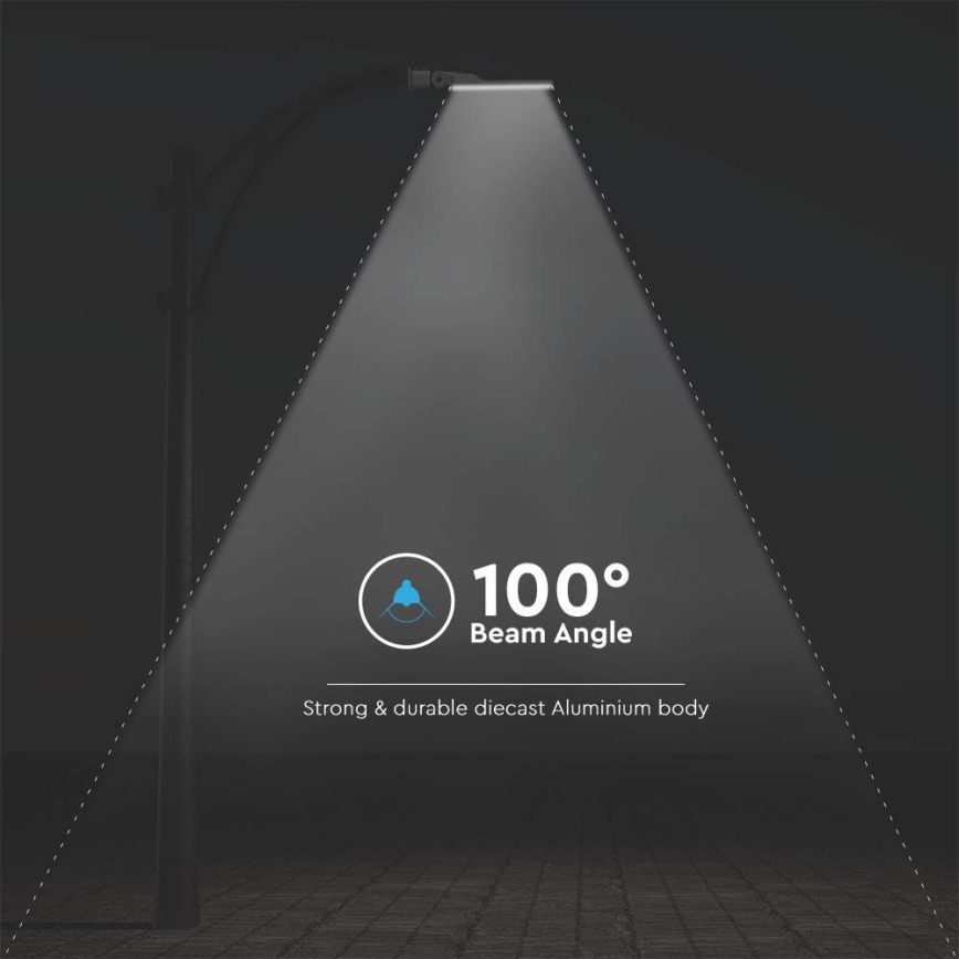 LED Pouličná lampa so senzorom SAMSUNG CHIP LED/50W/230V 4000K IP65