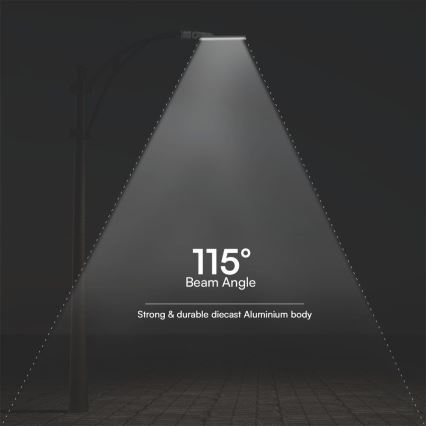 LED Pouličná lampa so senzorom súmraku SAMSUNG CHIP LED/100W/230V 4000K IP65 šedá
